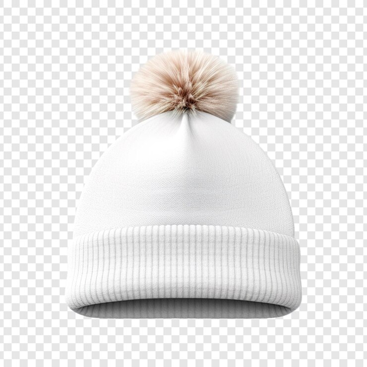PSD mockup de chapéu buff de inverno em fundo transparente