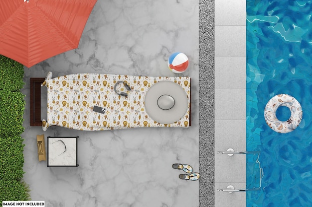 Mockup de conjunto de piscina