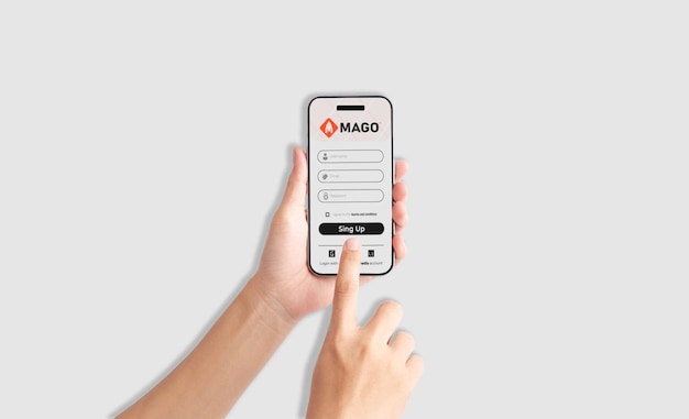 mockup de design de página de login móvel PSD