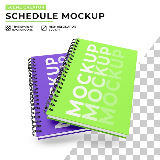 PSD mockup de dois calendários sem fundo