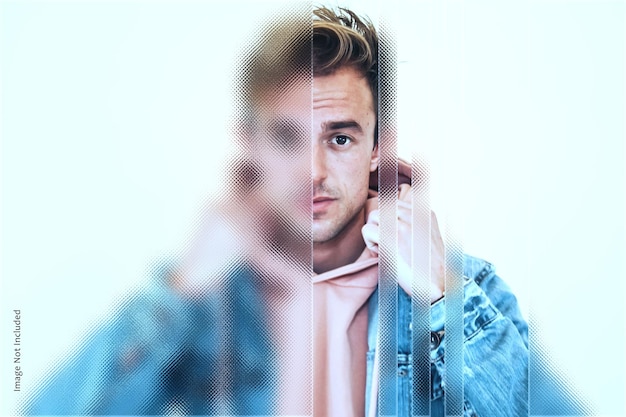 Mockup de efeito fotográfico de vidro fosco PSD