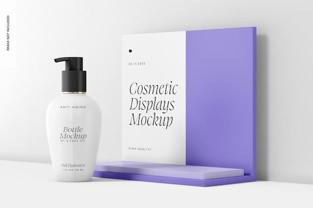 Mockup de exibição de cosméticos em acrílico, vista direita