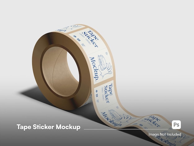 Mockup de fita adesiva isolada realista de visualização lateral