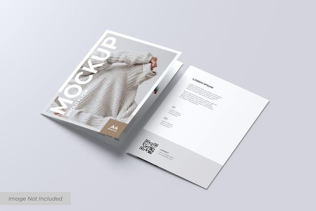 Mockup de Folheto com Duas Dobras Retrato