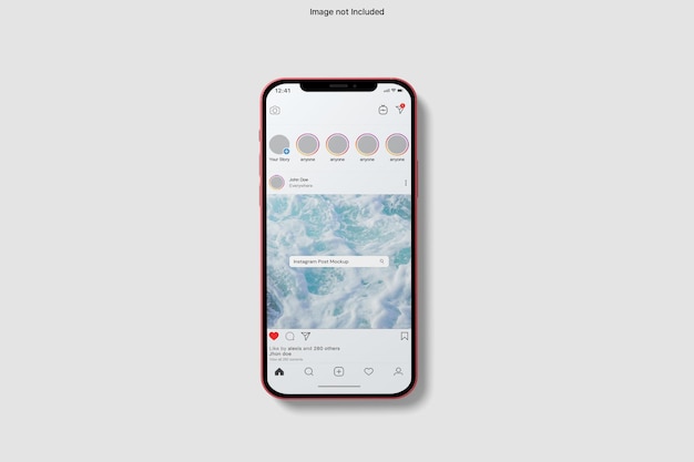 PSD mockup de iphone de mídia social