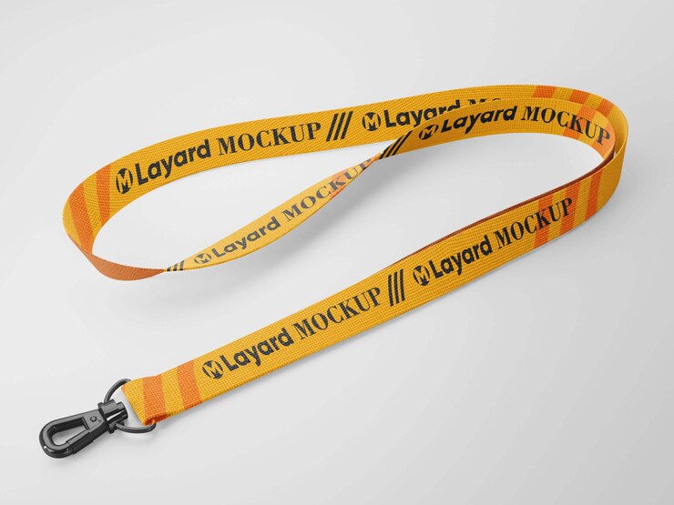 PSD mockup de lanyard para marca profissional e eventos