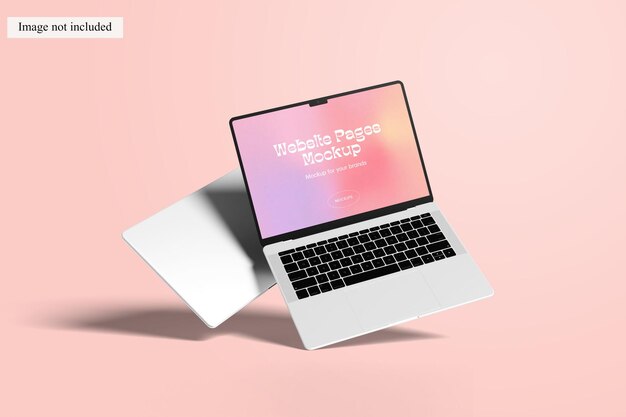 Mockup de laptop flutuante para mostrar seu design de interface do usuário aos clientes