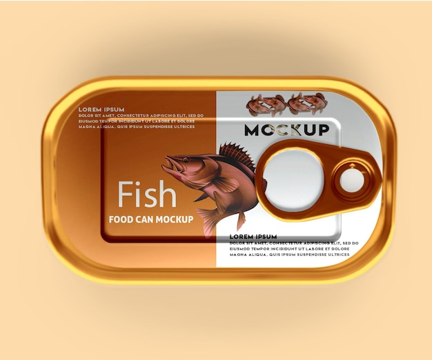 Mockup de lata de peixe de metal PSD