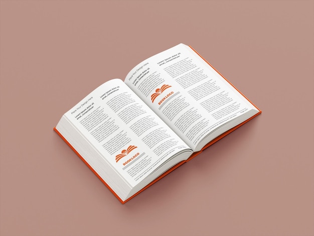 Mockup de livro aberto e mockup de capa de livro com fundo macio