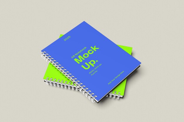 Mockup de livro de notas A6 totalmente editável