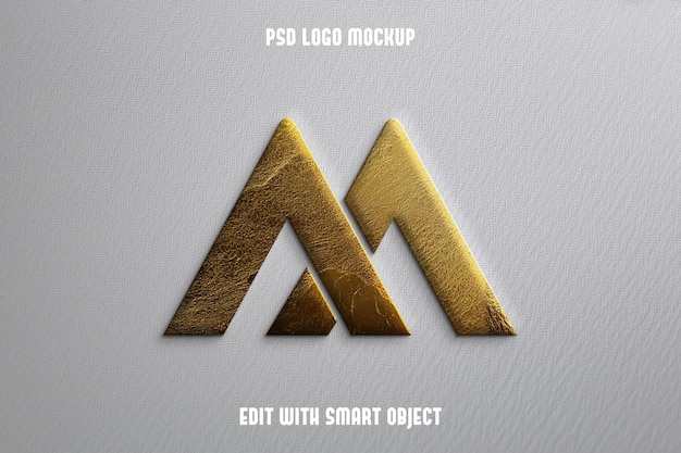 Mockup de logotipo 3D realista no fundo da parede