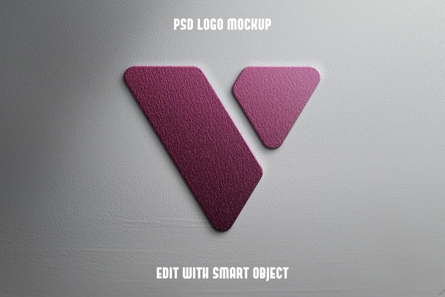 Mockup de logotipo 3D realista no fundo da parede