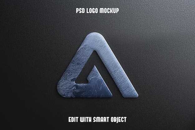 Mockup de logotipo 3D realista no fundo da parede