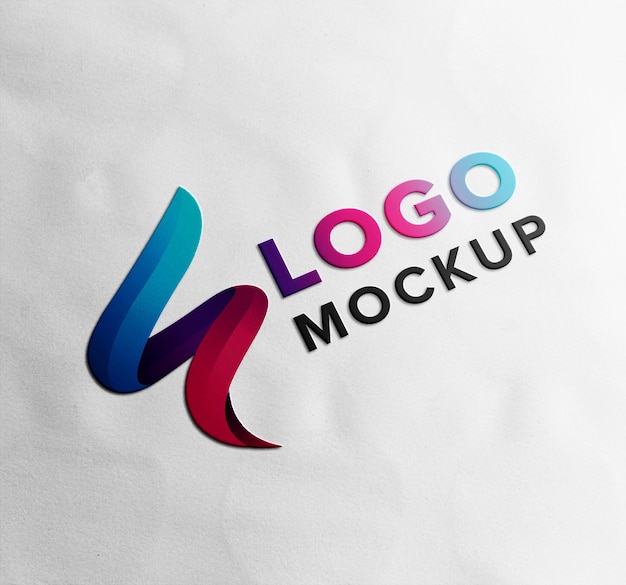 Mockup de logotipo abstrato colorido