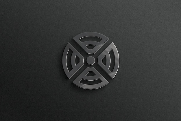 Mockup de logotipo de parede cinza no fundo da textura