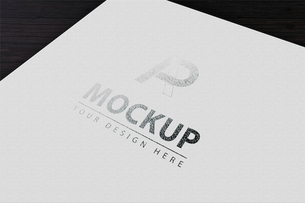 Mockup de logotipo em cartão de papel com efeito de diferença