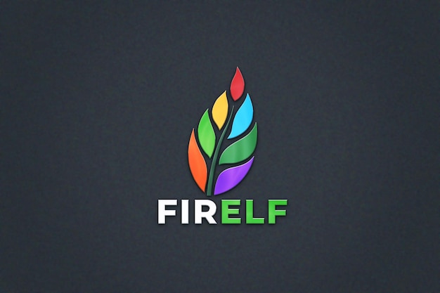 Mockup de logotipo minimalista para marca de negócios com efeito realista 3D