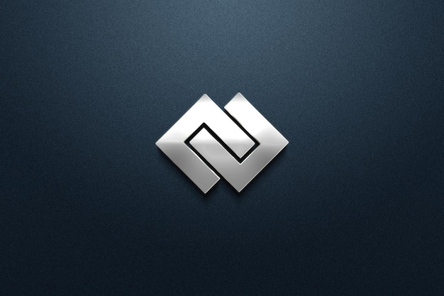 Mockup de logotipo prateado