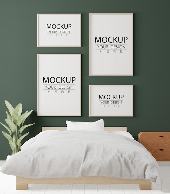 Mockup de molduras de pôster em um quarto