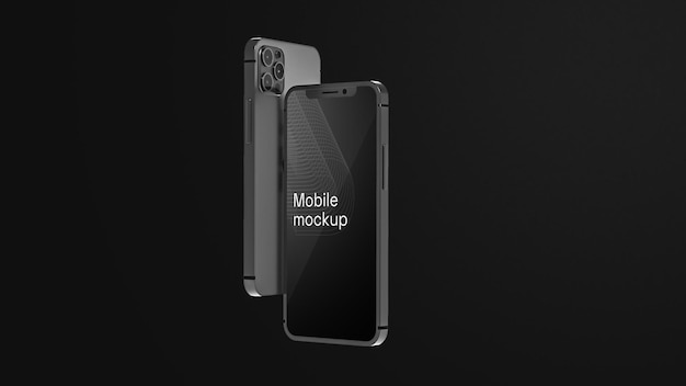 PSD mockup de moviles oscuro en vertikal