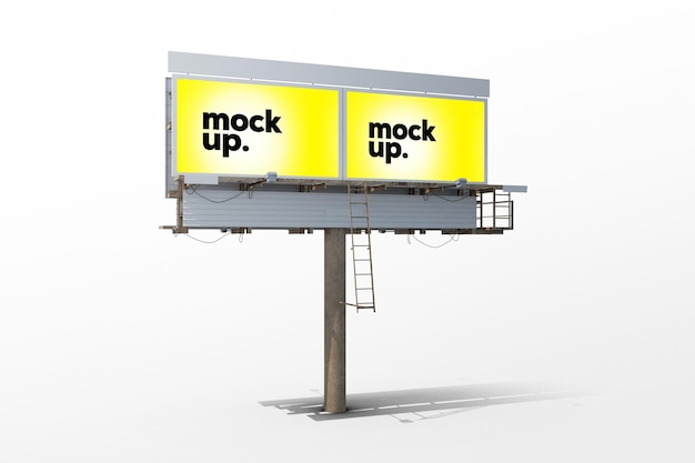 Mockup de outdoor com fundo branco em branco