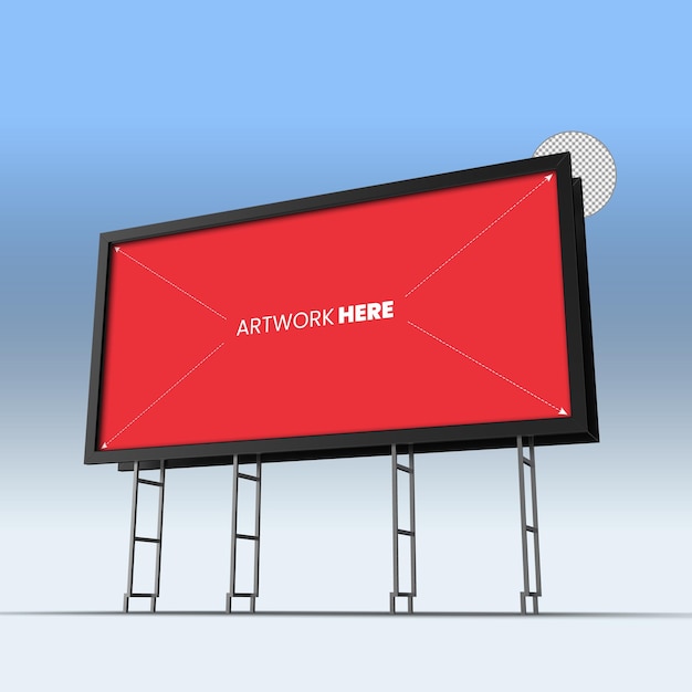 Mockup de outdoor com fundo transparente