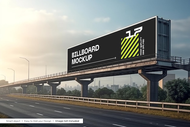 Mockup de outdoor em uma rodovia