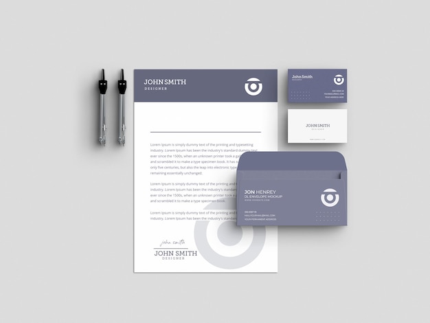 Mockup de papelaria elegante