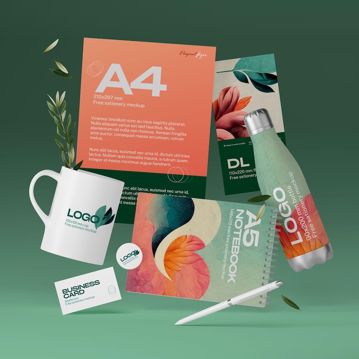 PSD mockup de papelaria