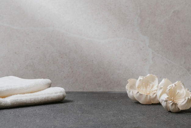 Mockup de parede psd decoração de spa em casa