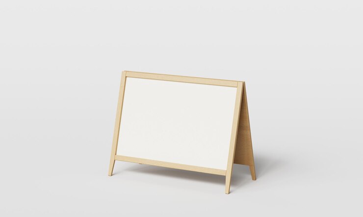 PSD mockup de placa de madeira com renderização 3d de fundo branco