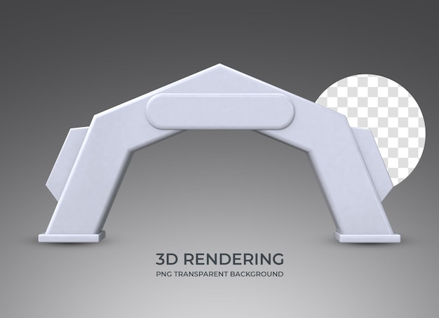 PSD mockup de portão de entrada 3d renderizando fundo transparente isolado