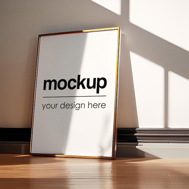 Mockup de pôster emoldurado em PSD Modelo de quadro de vitrine