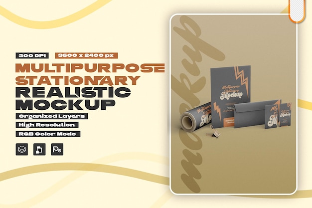 Mockup de Psd estacionário corporativo