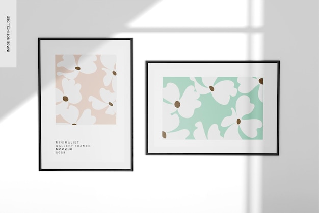 Mockup de quadros de galeria grande, pendurado