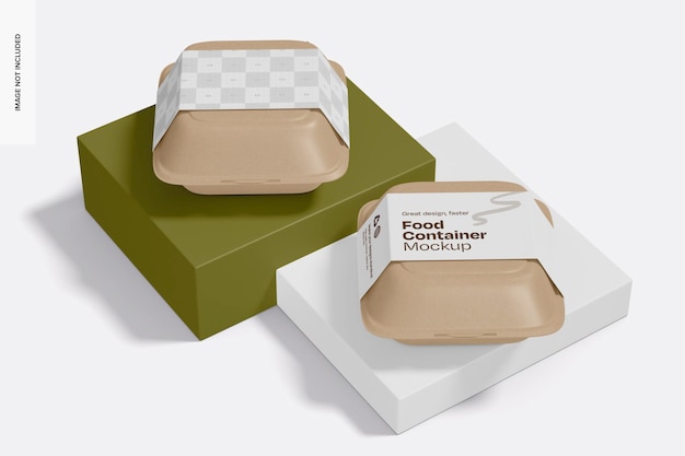 Mockup de recipientes de alimentos em alto ângulo