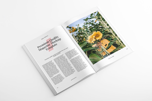 PSD mockup de revista aberta