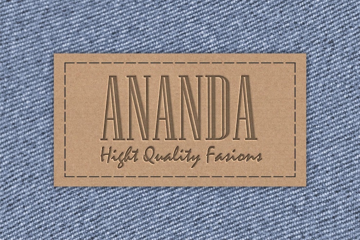 PSD mockup de rótulo de logotipo jeans denim