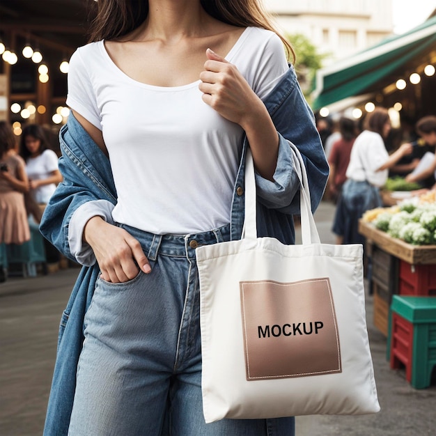 PSD mockup de saco de compras psd