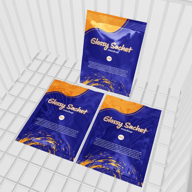Mockup de saquinho brilhante PSD