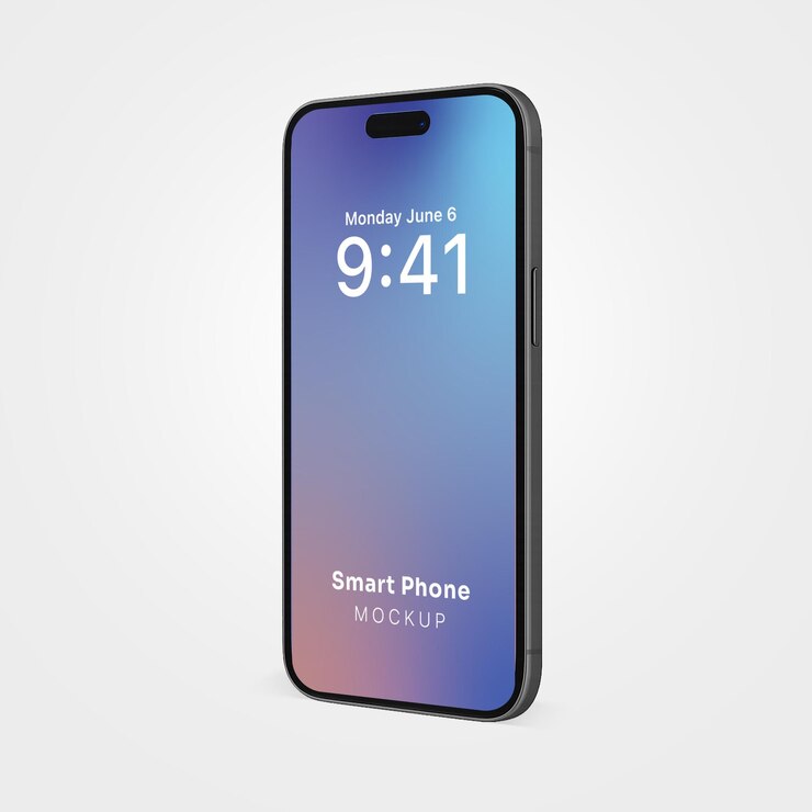 Mockup de smartphone com exibição de gradiente