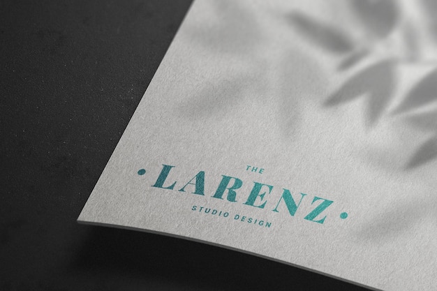Mockup de sombra de papel do logotipo vol 1
