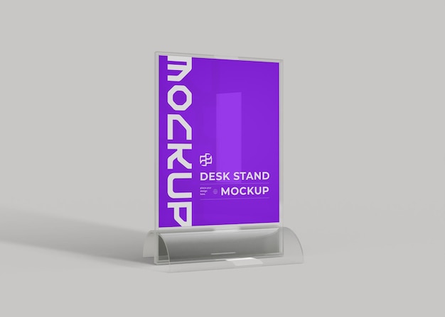 Mockup de suporte de mesa para marca de varejo e escritório