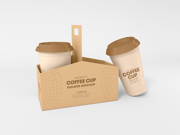 Mockup de suporte para copos de café de papel para levar