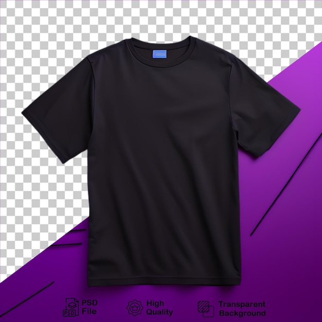 PSD mockup de t-shirt preto isolado em fundo transparente arquivo png