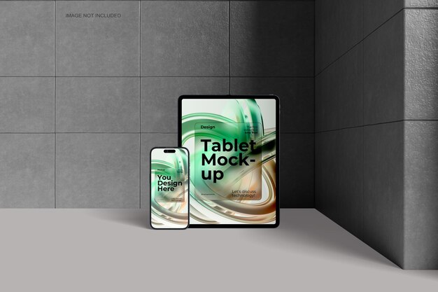 PSD mockup de tablet e smartphone