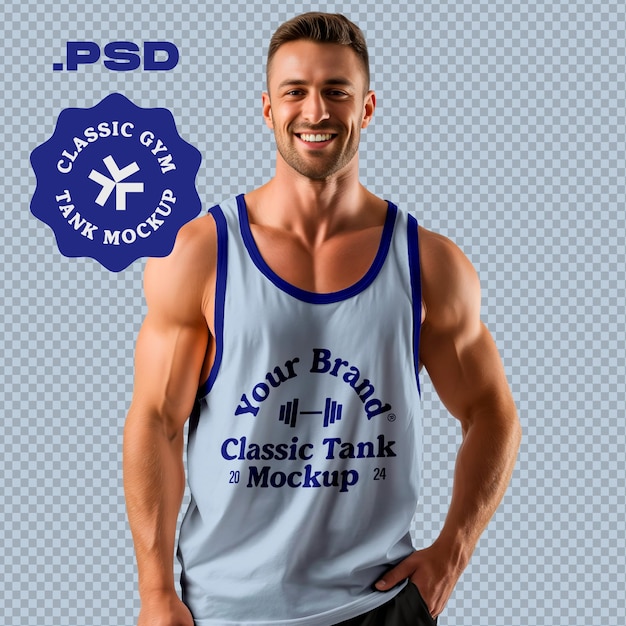 PSD mockup de tanque de ginásio clássico