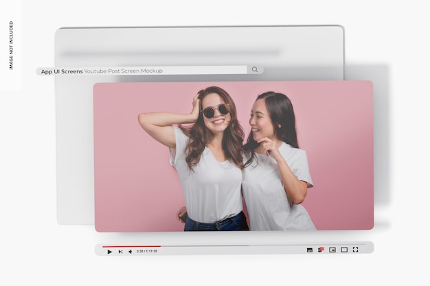 PSD mockup de tela de postagem do youtube, vista superior