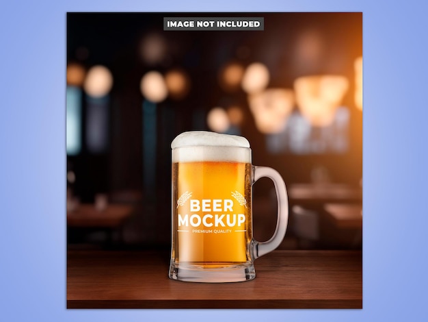 Mockup de vidro de cerveja