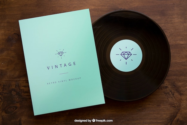 Mockup de vinil e capa